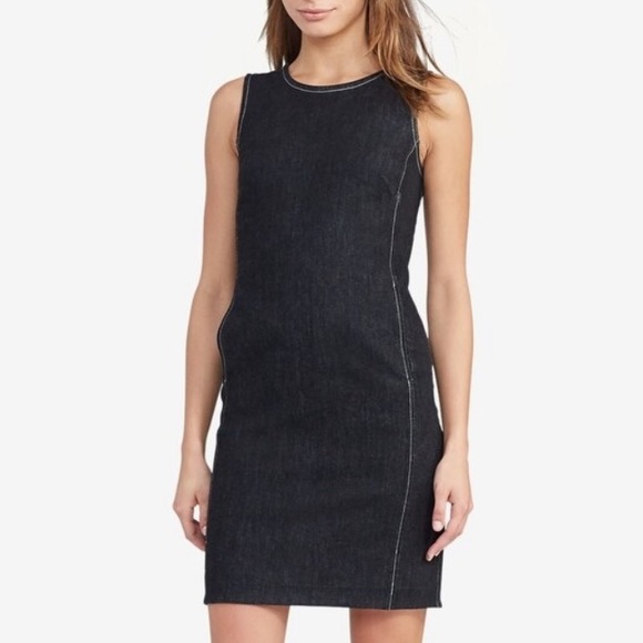 New! Lauren Ralph Lauren Denim Shift Dress - Picture 4 of 8